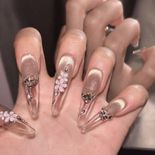 Load image into Gallery viewer, Handmade custom nail art wears nail flashes and high-quality fake nails（241365）