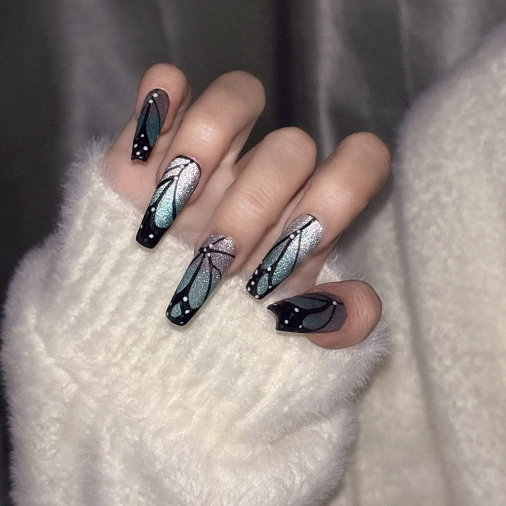 Handmade custom nail art wears nail flashes and high-quality fake nails（241393）