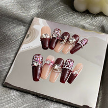 Load image into Gallery viewer, Handmade custom nail art wears nail flashes and high-quality fake nails(29353)
