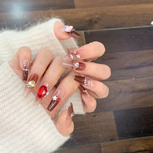 Load image into Gallery viewer, Handmade custom nail art wears nail flashes and high-quality fake nails(29389)