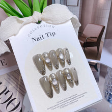 Load image into Gallery viewer, Handmade custom nail art wears nail flashes and high-quality fake nails(29400)