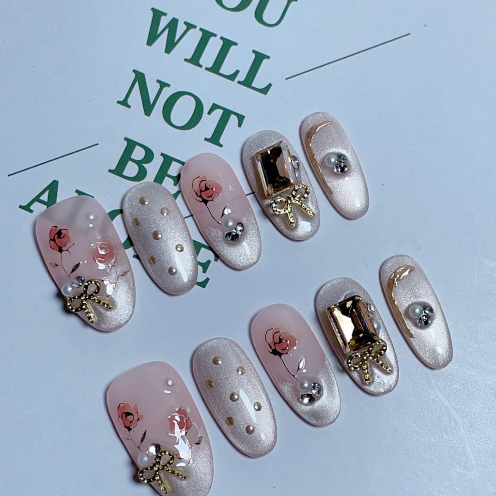 Handmade custom nail art wears nail flashes and high-quality fake nails(29492)