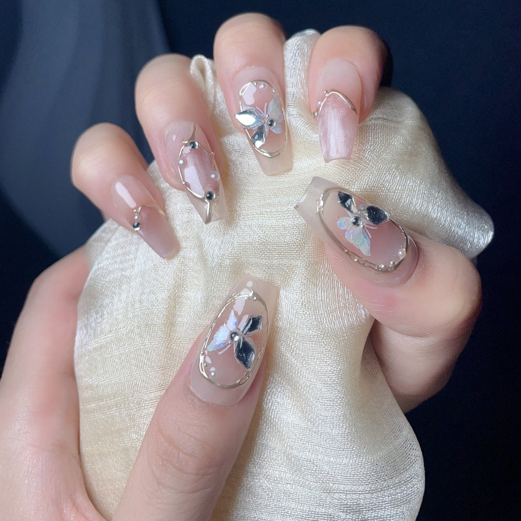 Handmade custom nail art wears nail flashes and high-quality fake nails（29485）