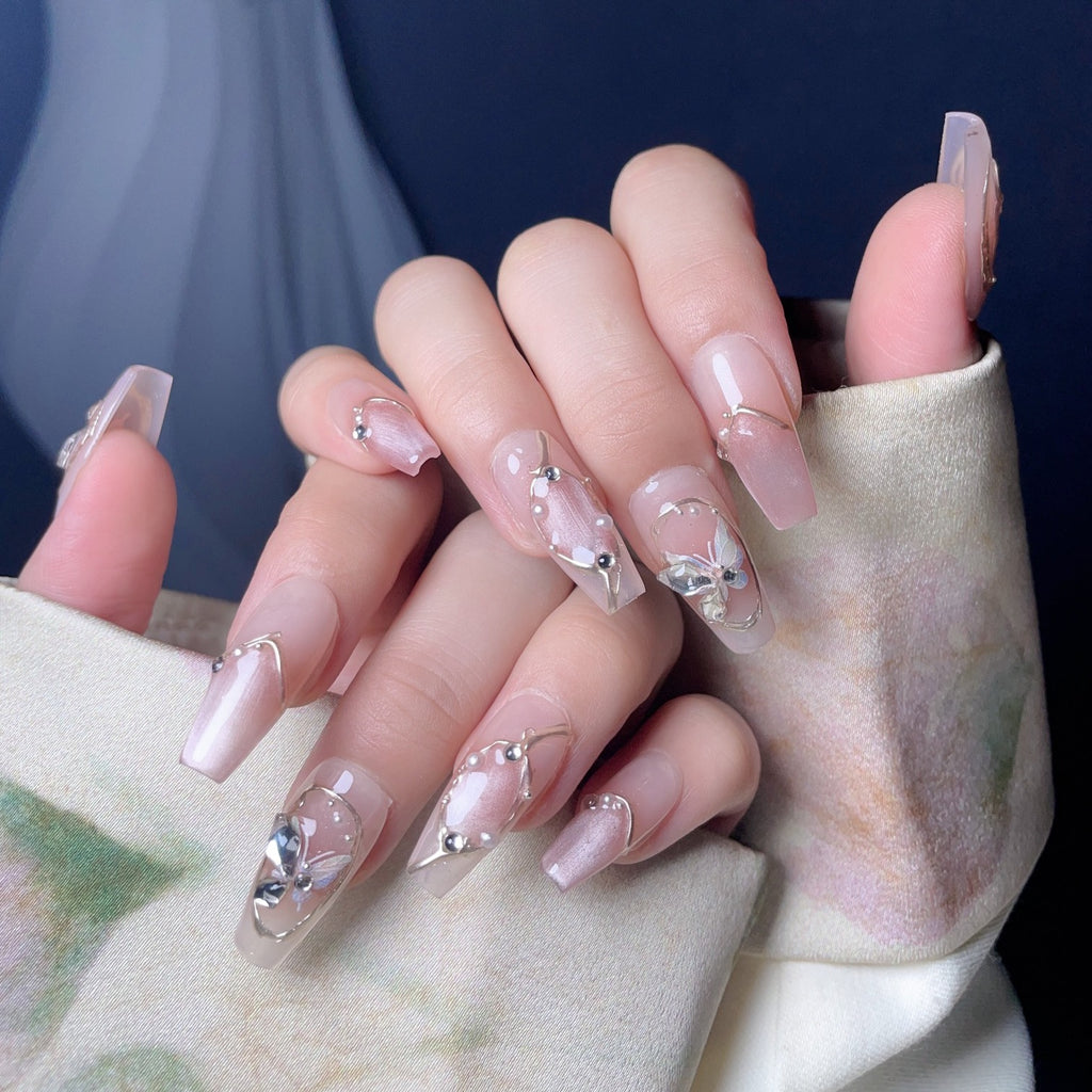 Handmade custom nail art wears nail flashes and high-quality fake nails（29485）