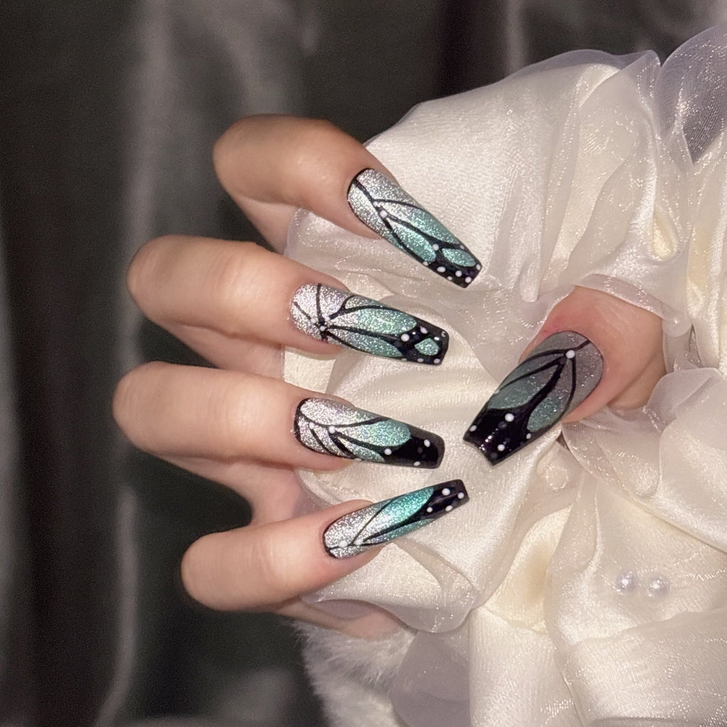 Handmade custom nail art wears nail flashes and high-quality fake nails(241393)