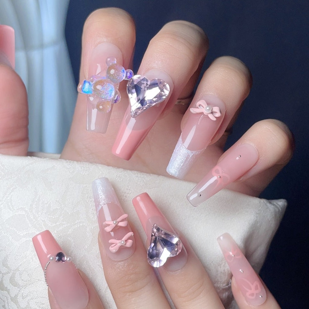 Handmade custom nail art wears nail flashes and high-quality fake nails(29477)