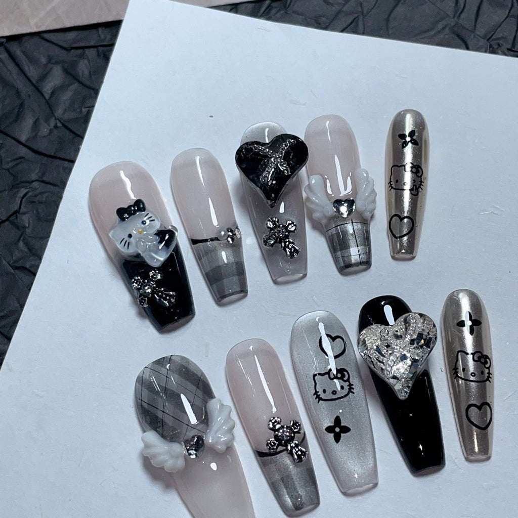 Handmade custom nail art wears nail flashes and high-quality fake nails（29474）