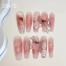 Load image into Gallery viewer, Handmade custom nail art wears nail flashes and high-quality fake nails(29472)