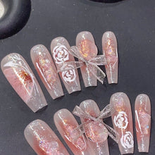 Load image into Gallery viewer, Handmade custom nail art wears nail flashes and high-quality fake nails(29472)