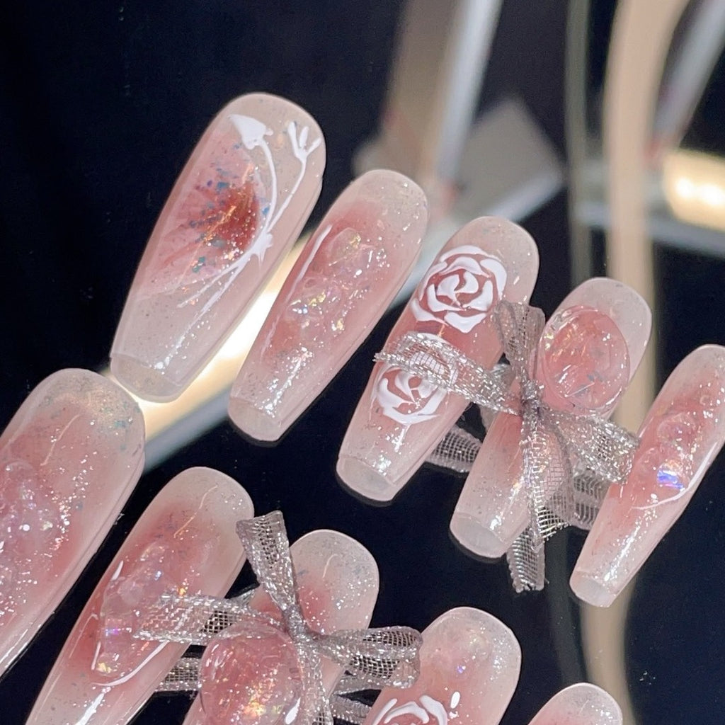 Handmade custom nail art wears nail flashes and high-quality fake nails(29472)