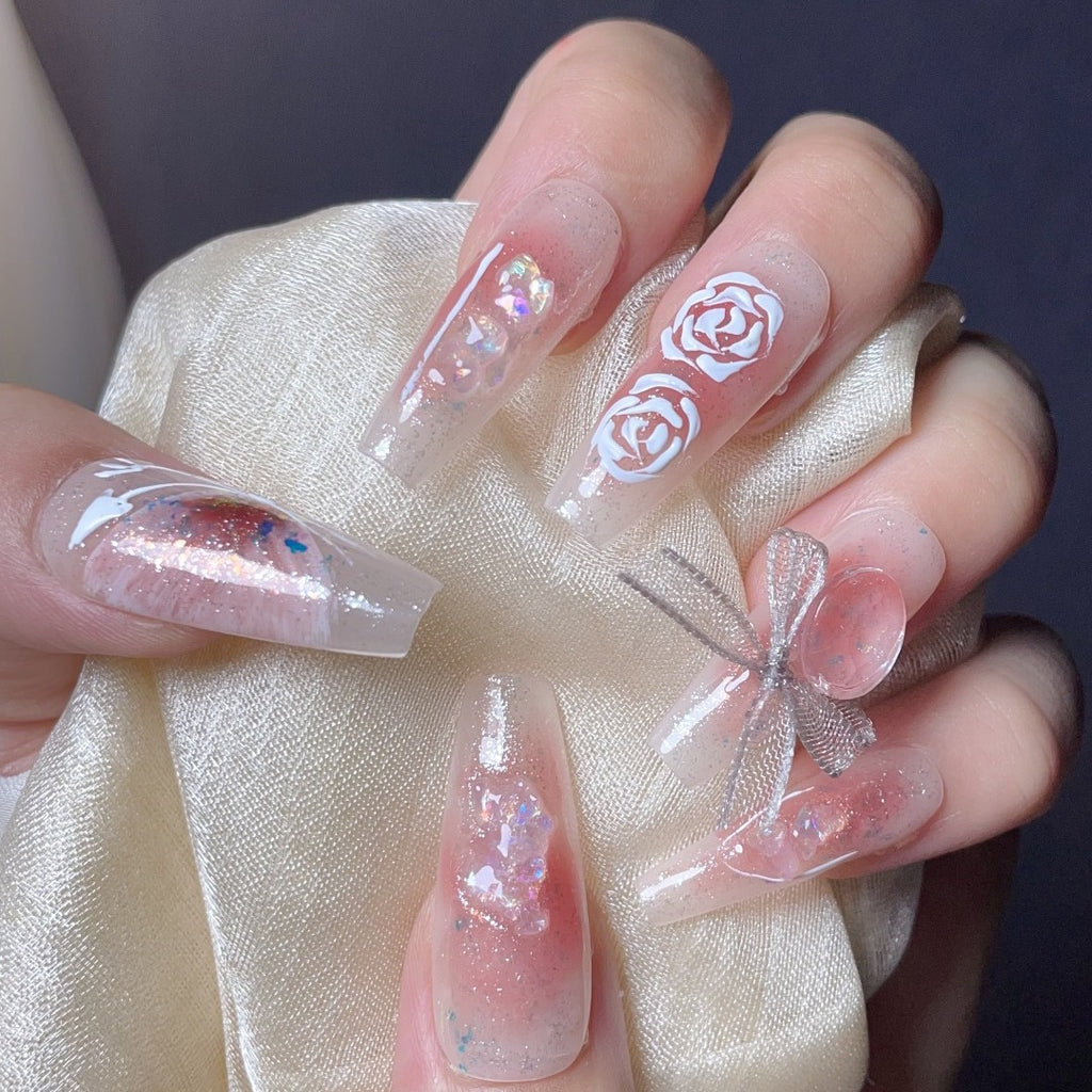 Handmade custom nail art wears nail flashes and high-quality fake nails(29472)
