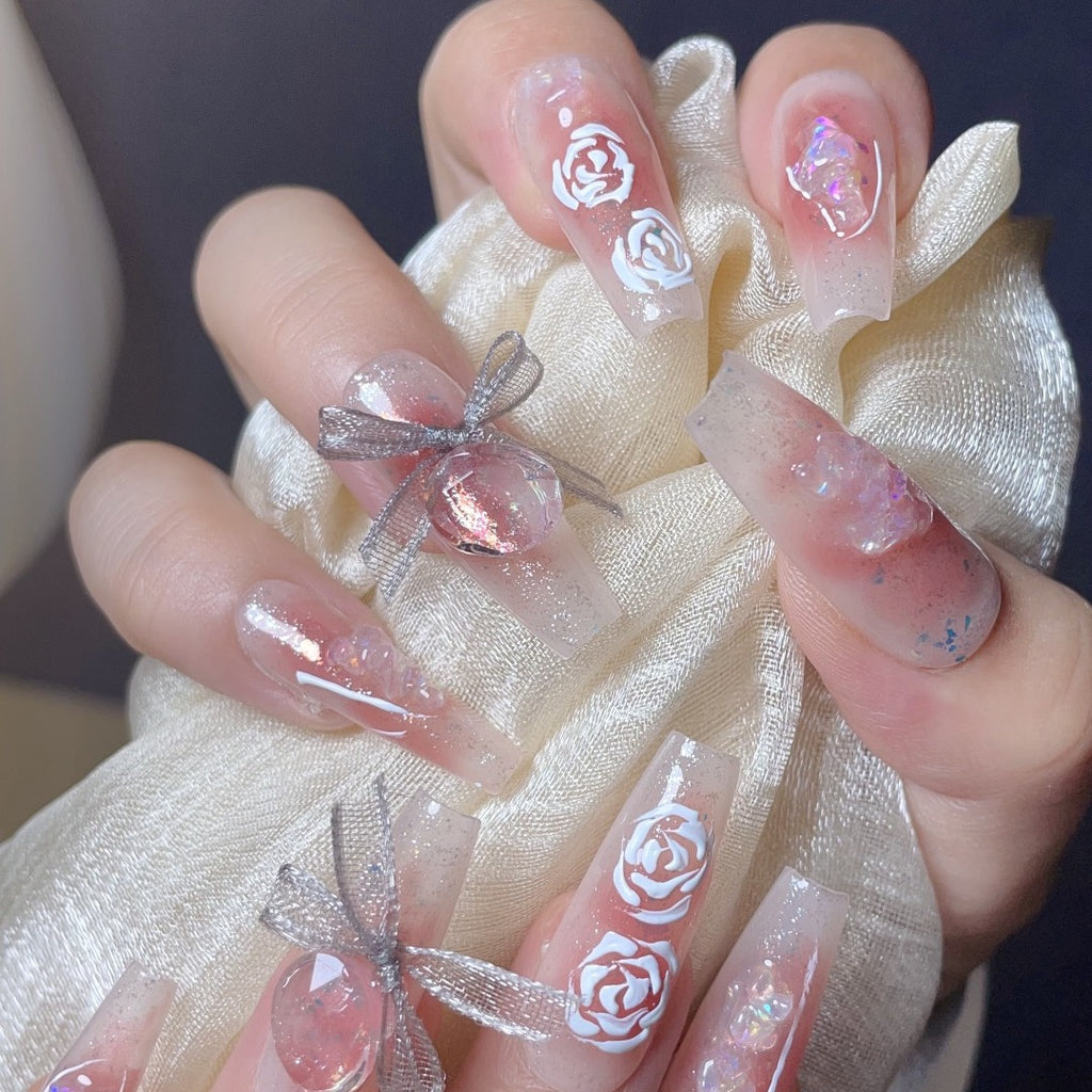 Handmade custom nail art wears nail flashes and high-quality fake nails(29472)