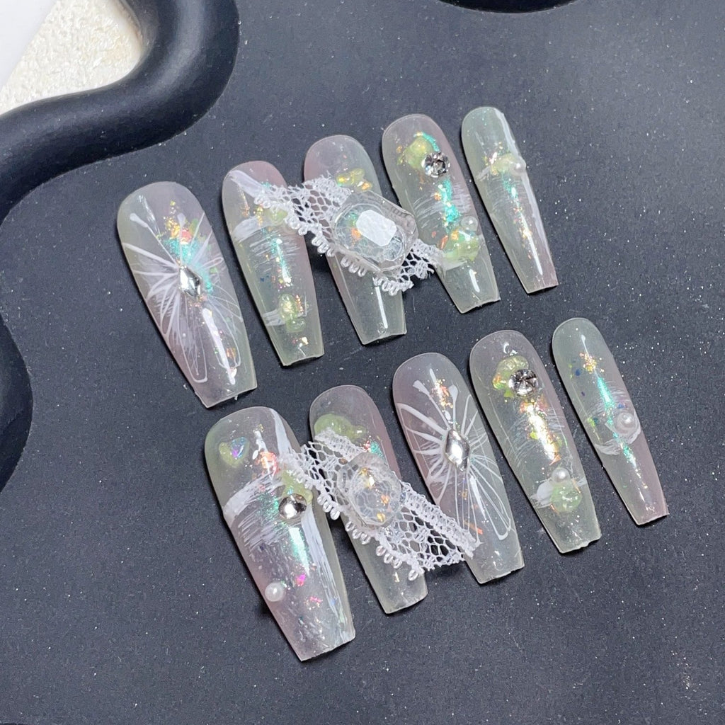 Handmade custom nail art wears nail flashes and high-quality fake nails(29463)