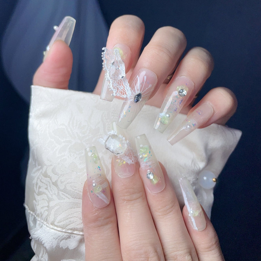 Handmade custom nail art wears nail flashes and high-quality fake nails(29463)