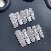 Load image into Gallery viewer, Handmade custom nail art wears nail flashes and high-quality fake nails(29449)