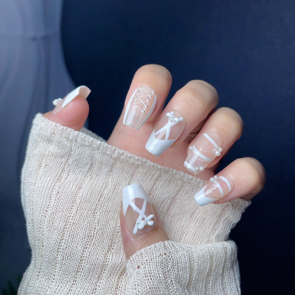 Handmade custom nail art wears nail flashes and high-quality fake nails(29448)