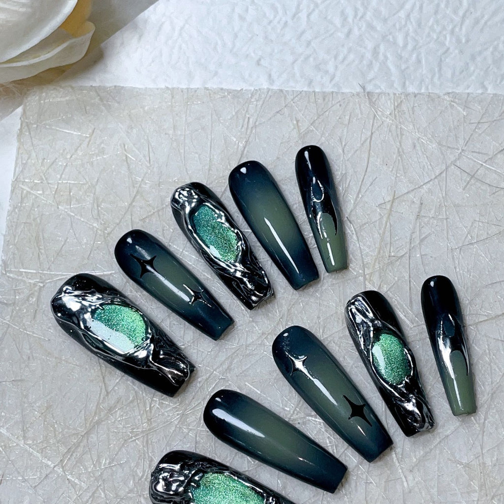 Handmade custom nail art wears nail flashes and high-quality fake nails(29402)