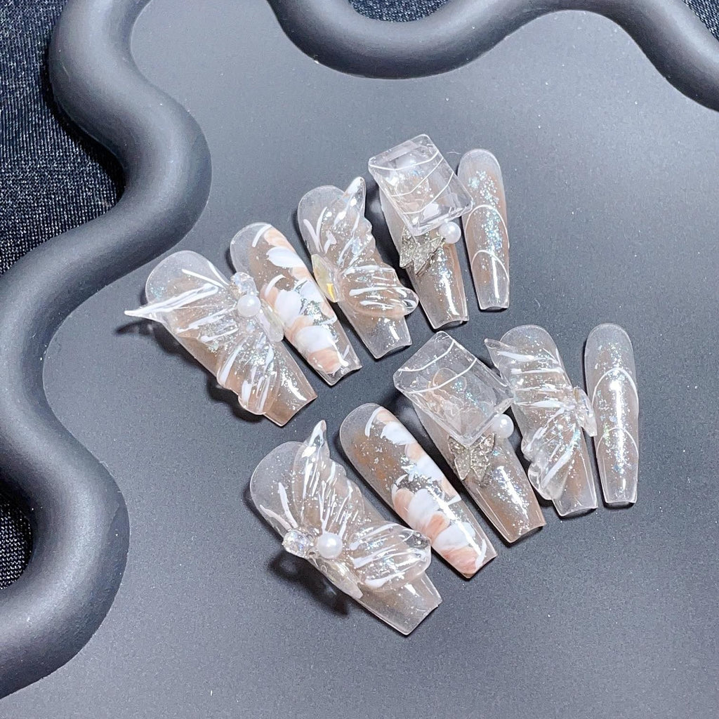 Handmade custom nail art wears nail flashes and high-quality fake nails(3277)