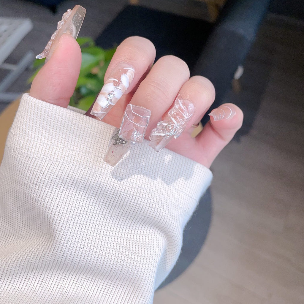 Handmade custom nail art wears nail flashes and high-quality fake nails(3277)