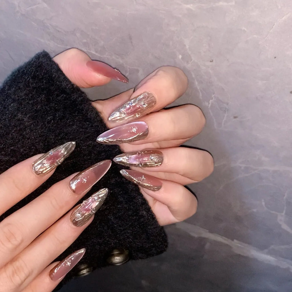 Handmade custom nail art wears nail flashes and high-quality fake nails(29237)