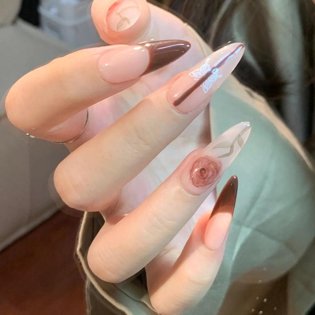 Handmade custom nail art wears nail flashes and high-quality fake nails(29218)