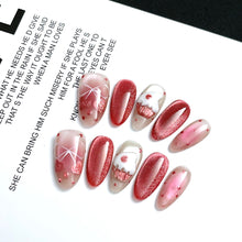 Load image into Gallery viewer, Handmade custom nail art wears nail flashes and high-quality fake nails(241296)