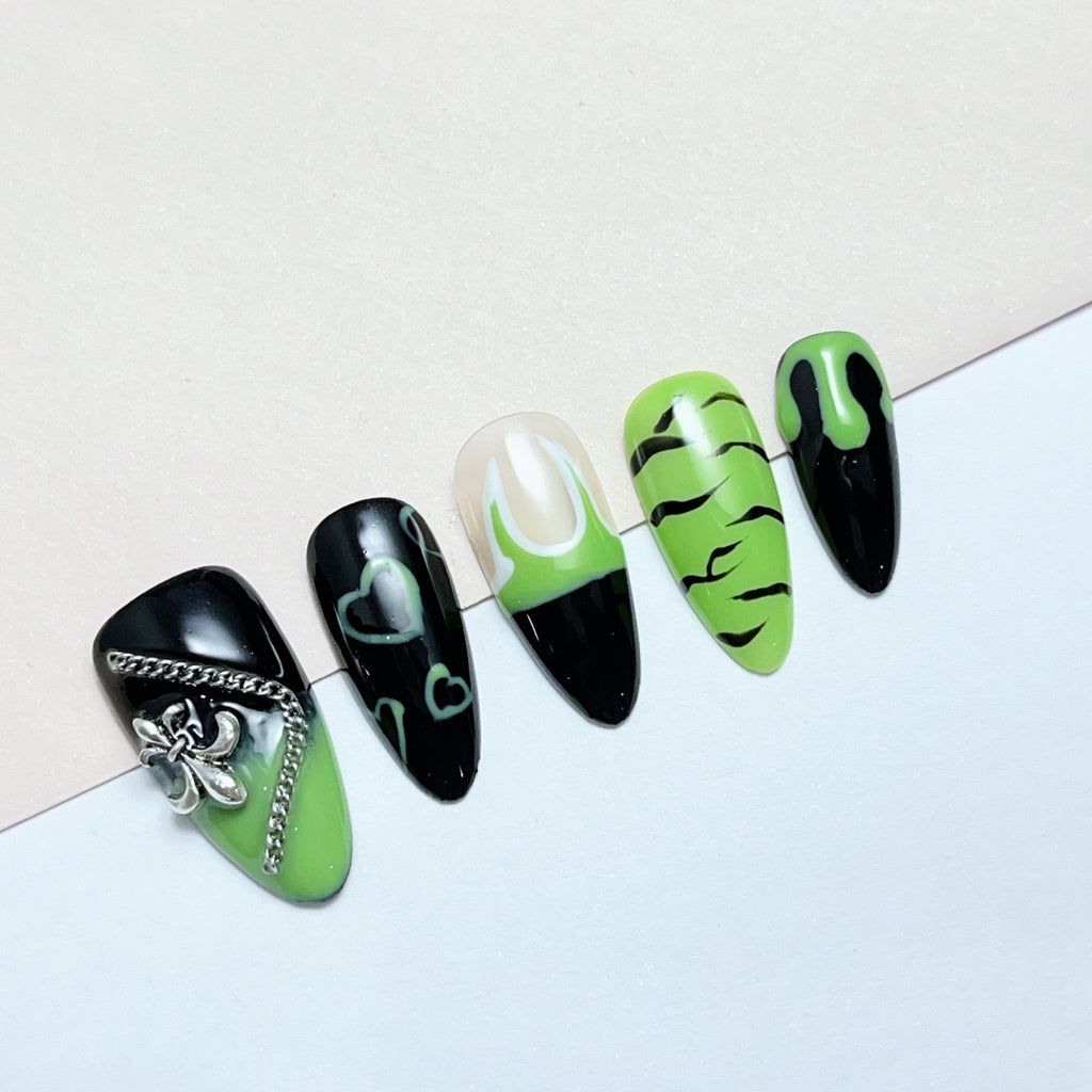 Handmade custom nail art wears nail flashes and high-quality fake nails(AX005)