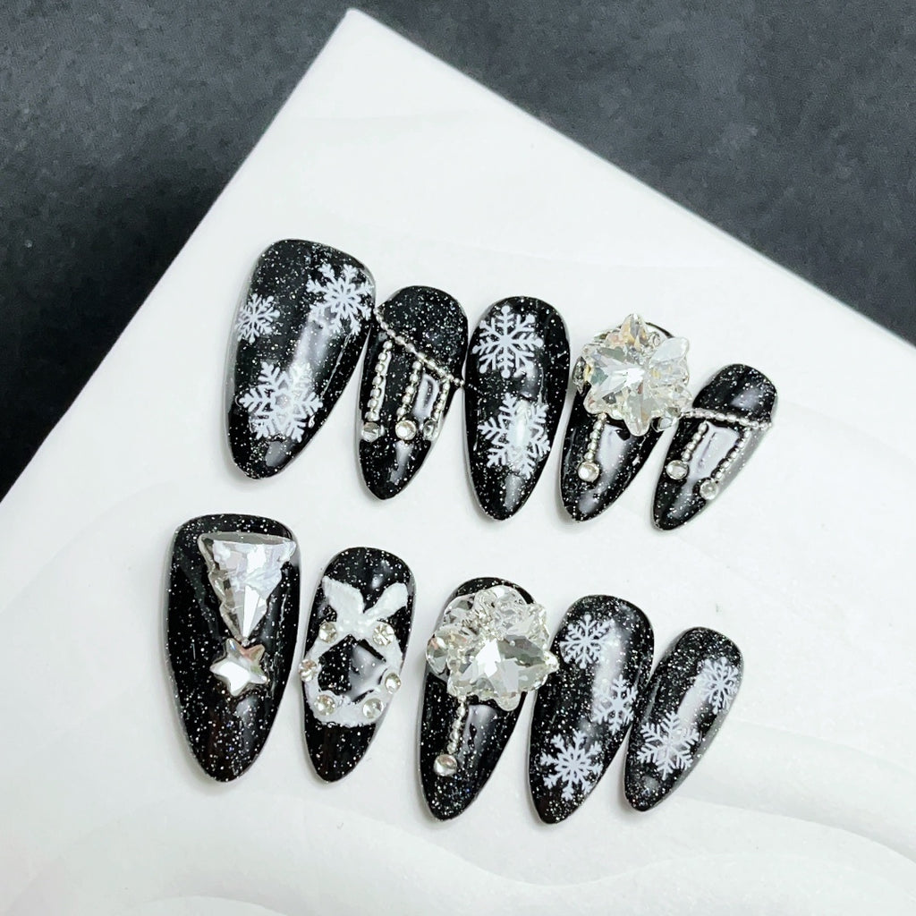 Handmade custom nail art wears nail flashes and high-quality fake nails(AX007)