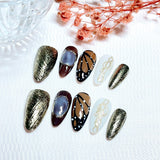 Handmade custom nail art wears nail flashes and high-quality fake nails(AX010)