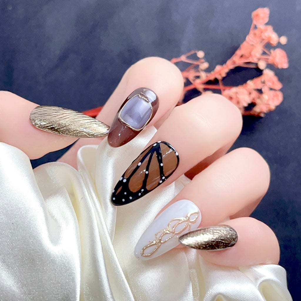 Handmade custom nail art wears nail flashes and high-quality fake nails(AX010)