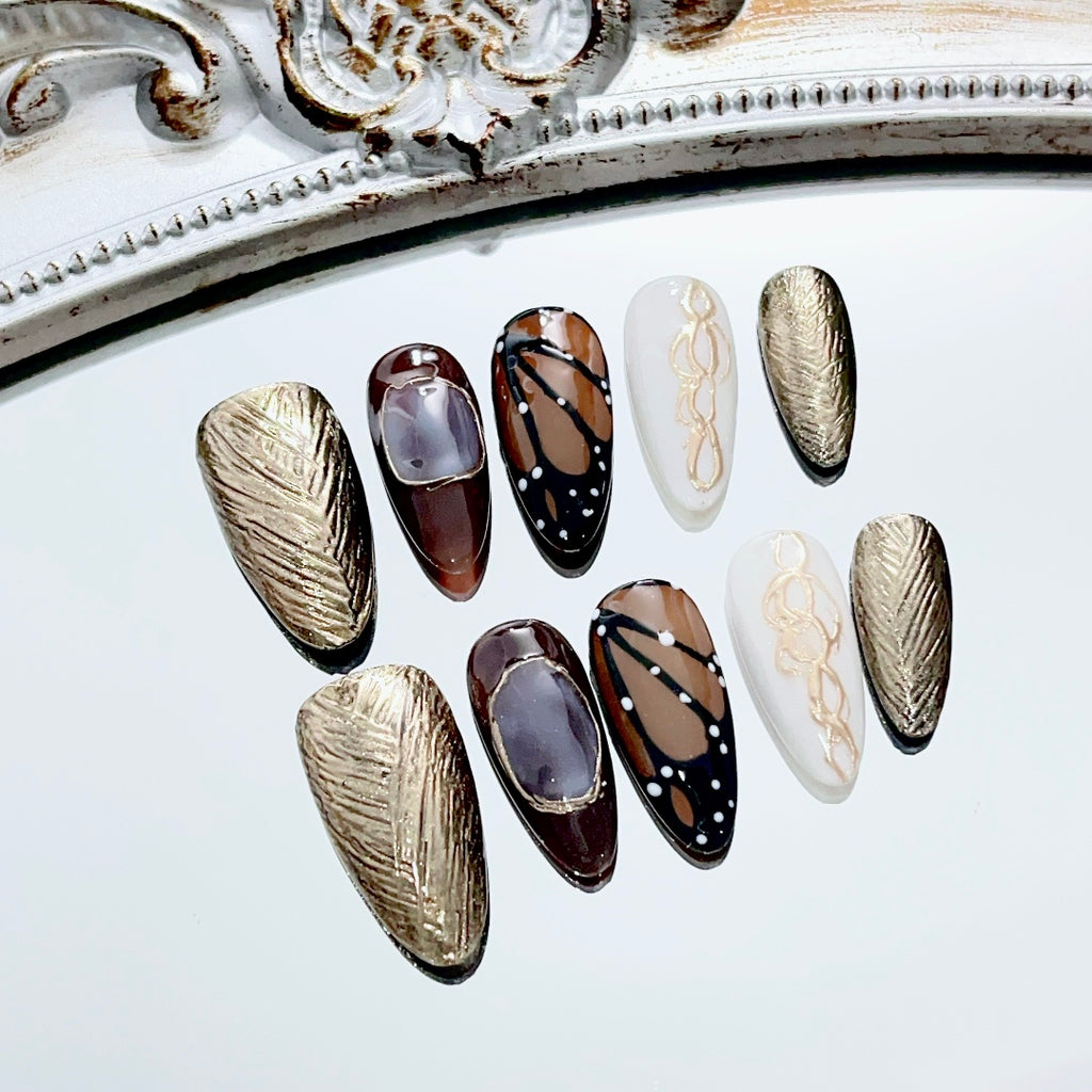 Handmade custom nail art wears nail flashes and high-quality fake nails(AX010)