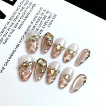 Load image into Gallery viewer, Handmade custom nail art wears nail flashes and high-quality fake nails(241299)