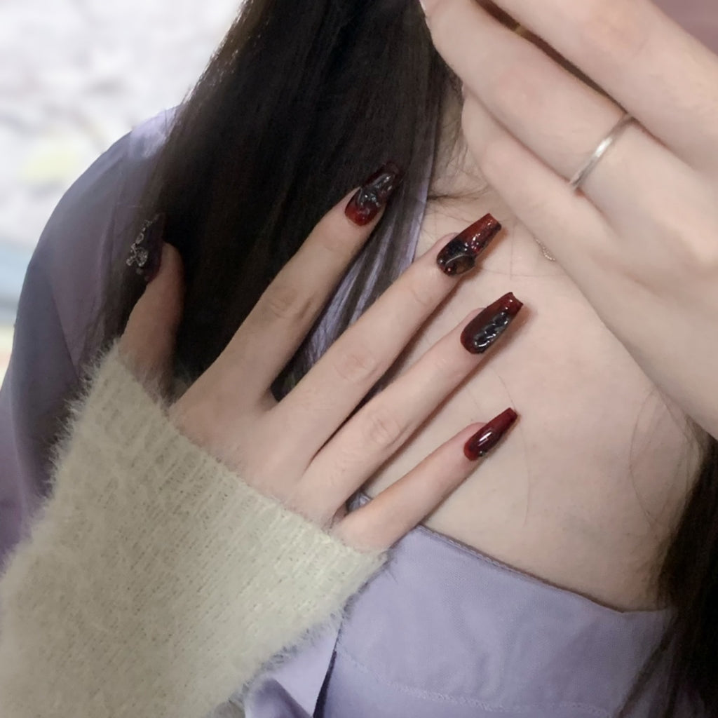 Handmade custom nail art wears nail flashes and high-quality fake nails(29163)