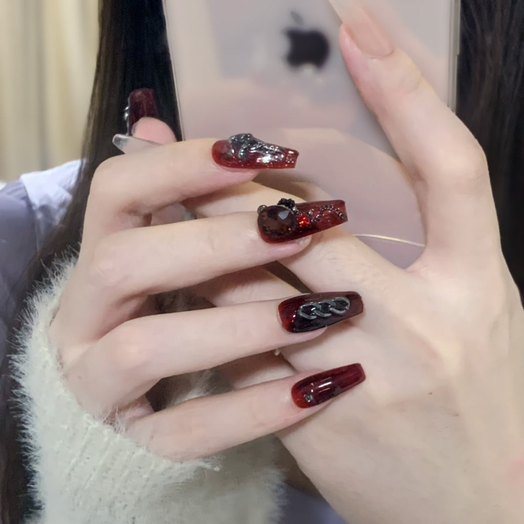 Handmade custom nail art wears nail flashes and high-quality fake nails(29163)