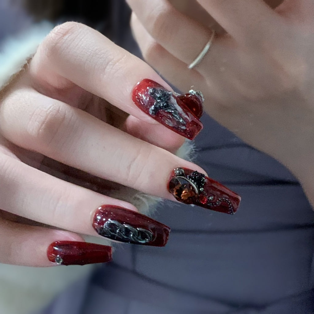 Handmade custom nail art wears nail flashes and high-quality fake nails(29163)