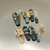 Handmade custom nail art wears nail flashes and high-quality fake nails(29284)