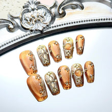 Load image into Gallery viewer, Handmade custom nail art wears nail flashes and high-quality fake nails(29534)