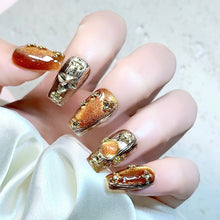 Load image into Gallery viewer, Handmade custom nail art wears nail flashes and high-quality fake nails(29534)