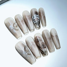 Load image into Gallery viewer, Handmade custom nail art wears nail flashes and high-quality fake nails(29532)
