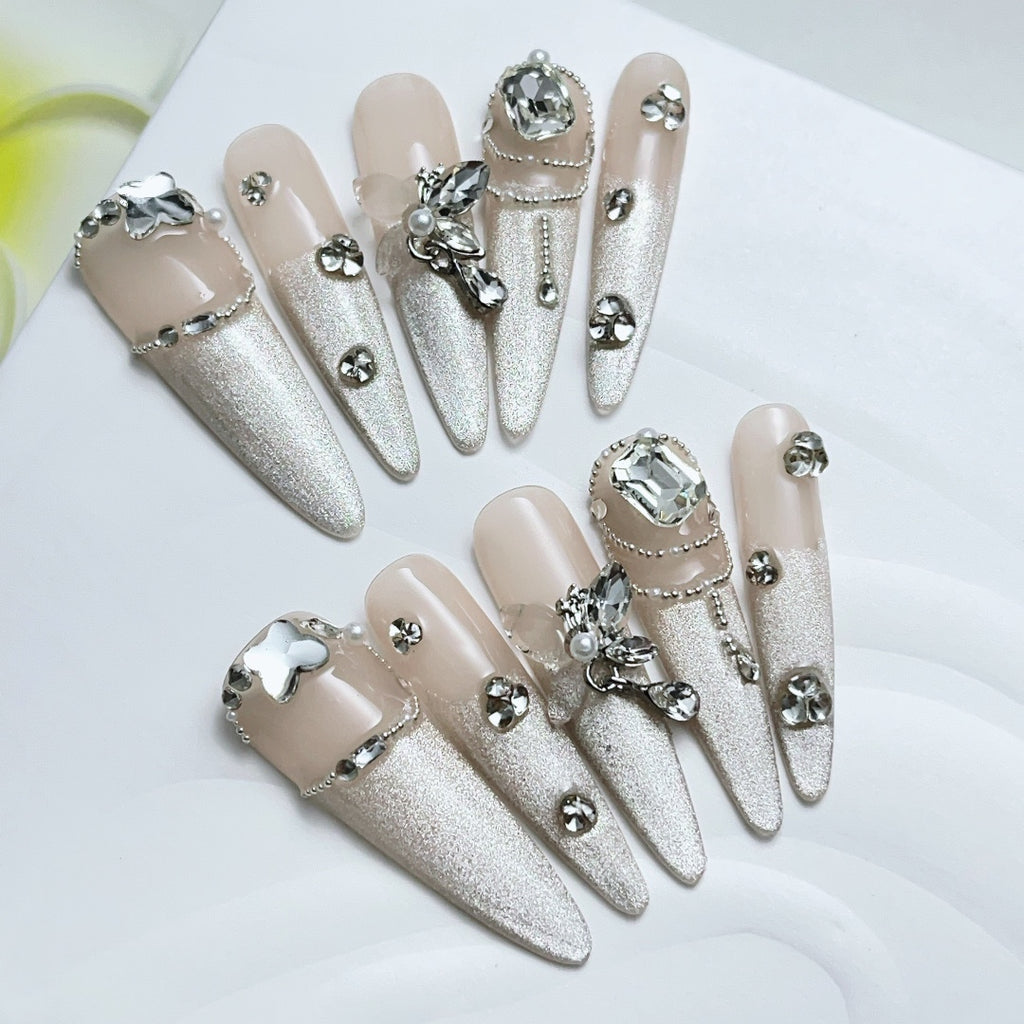 Handmade custom nail art wears nail flashes and high-quality fake nails(29524)