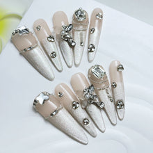 Load image into Gallery viewer, Handmade custom nail art wears nail flashes and high-quality fake nails(29524)