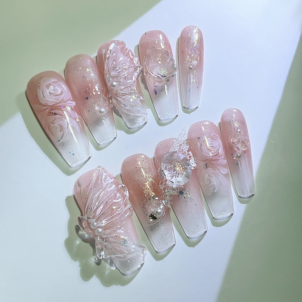 Handmade custom nail art wears nail flashes and high-quality fake nails(29511)