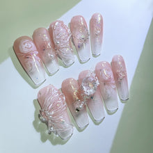 Load image into Gallery viewer, Handmade custom nail art wears nail flashes and high-quality fake nails(29511)