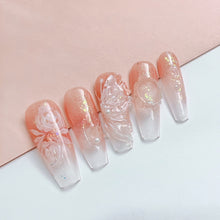 Load image into Gallery viewer, Handmade custom nail art wears nail flashes and high-quality fake nails(29511)