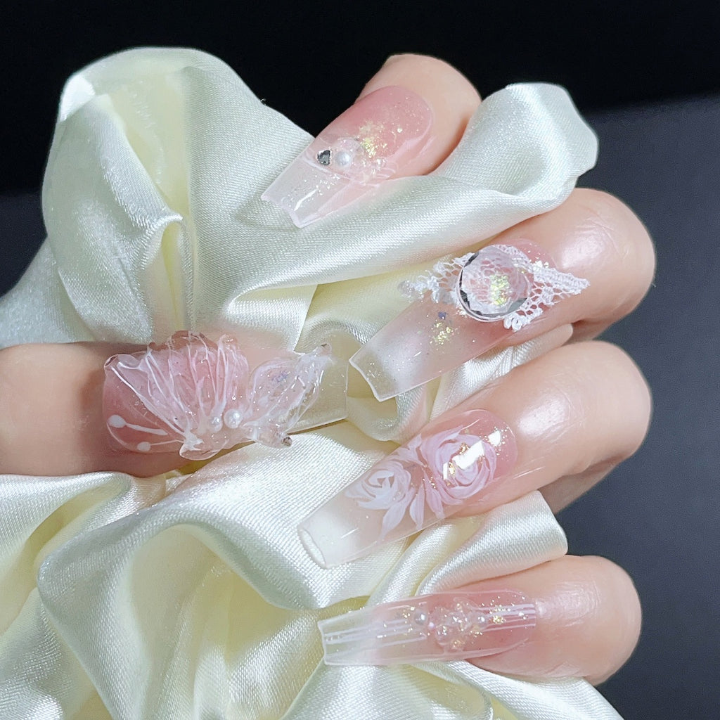 Handmade custom nail art wears nail flashes and high-quality fake nails(29511)