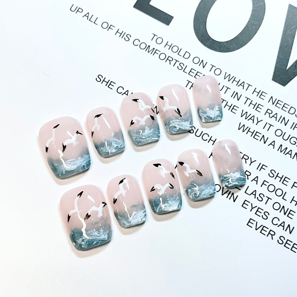 Handmade custom nail art wears nail flashes and high-quality fake nails(16137)