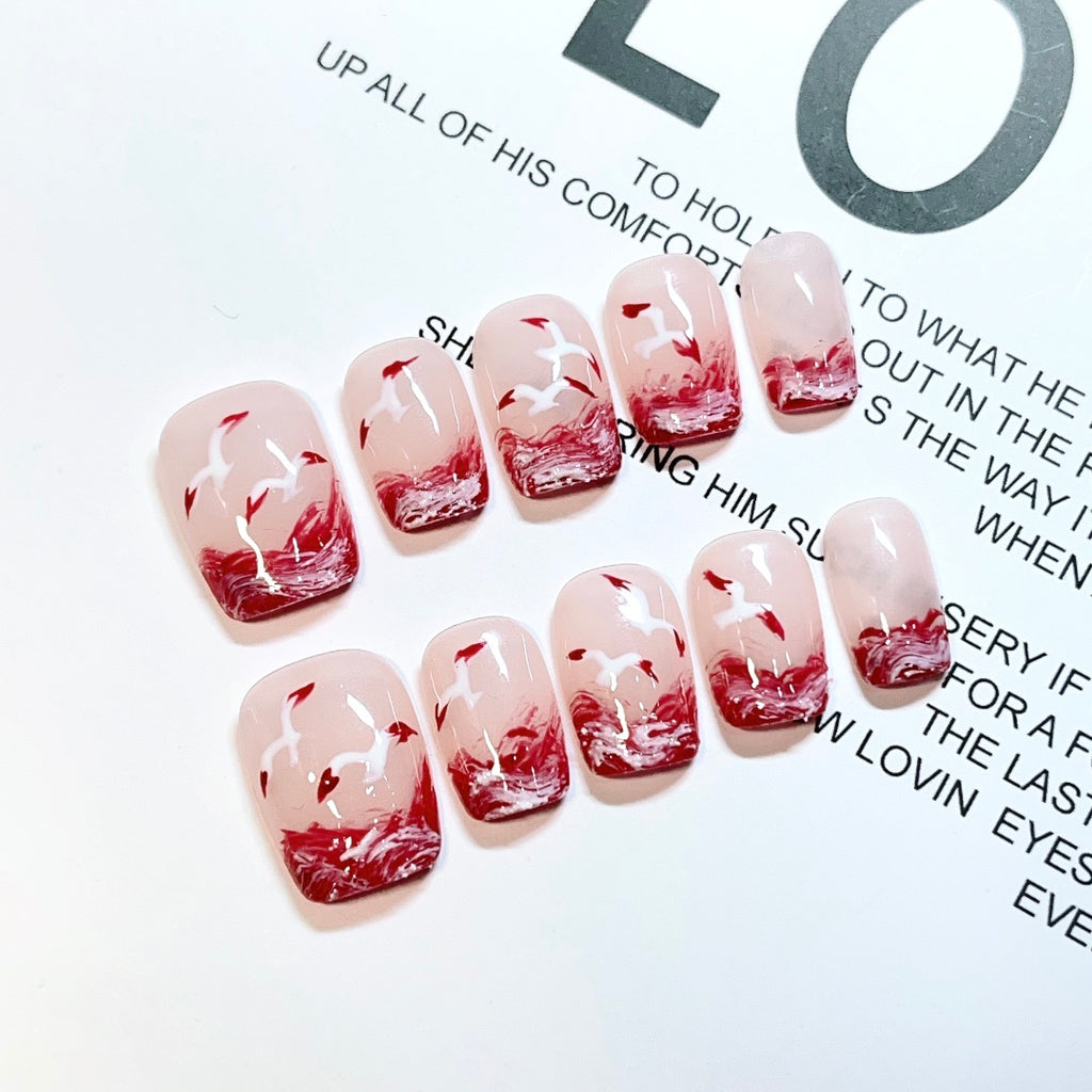 Handmade custom nail art wears nail flashes and high-quality fake nails(16138)