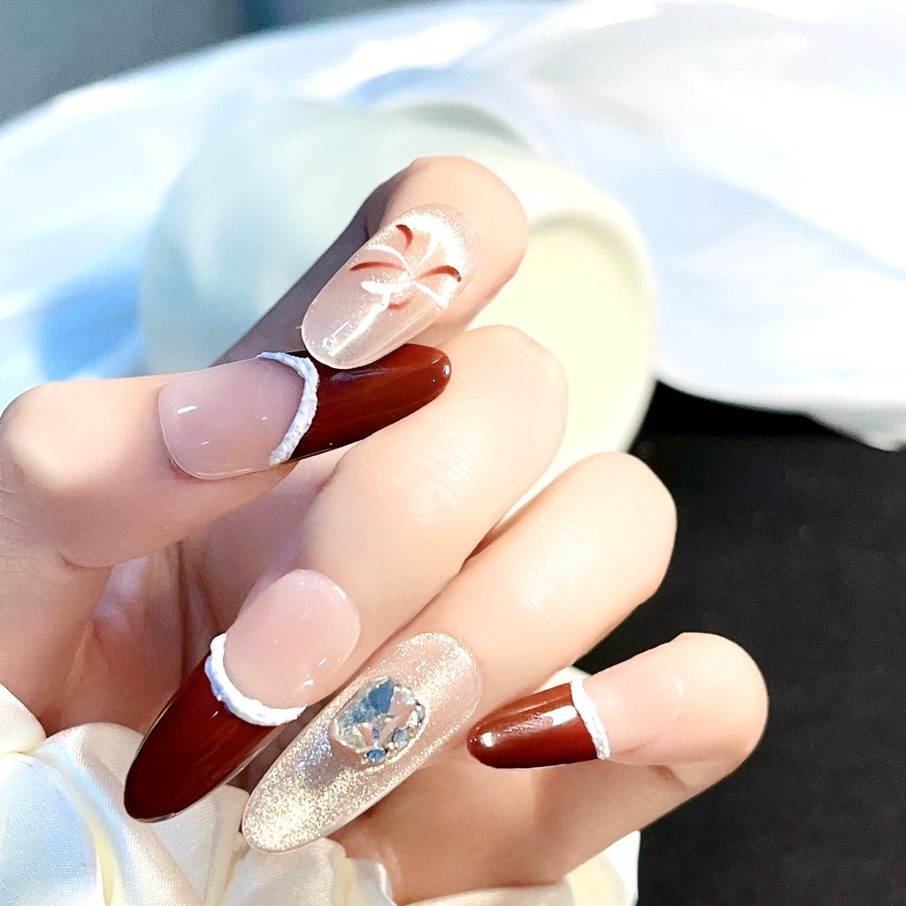 Handmade custom nail art wears nail flashes and high-quality fake nails(16150)